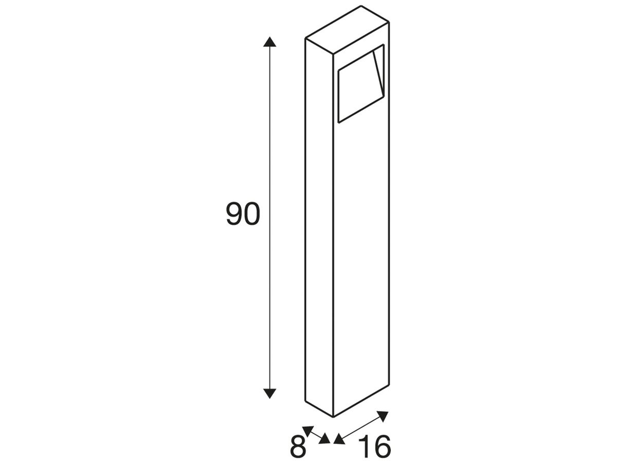 LED-Wegeleuchte SLV QUAD PRO 90 14W 500lm 2700K IP65 160×80×900mm anthrazit