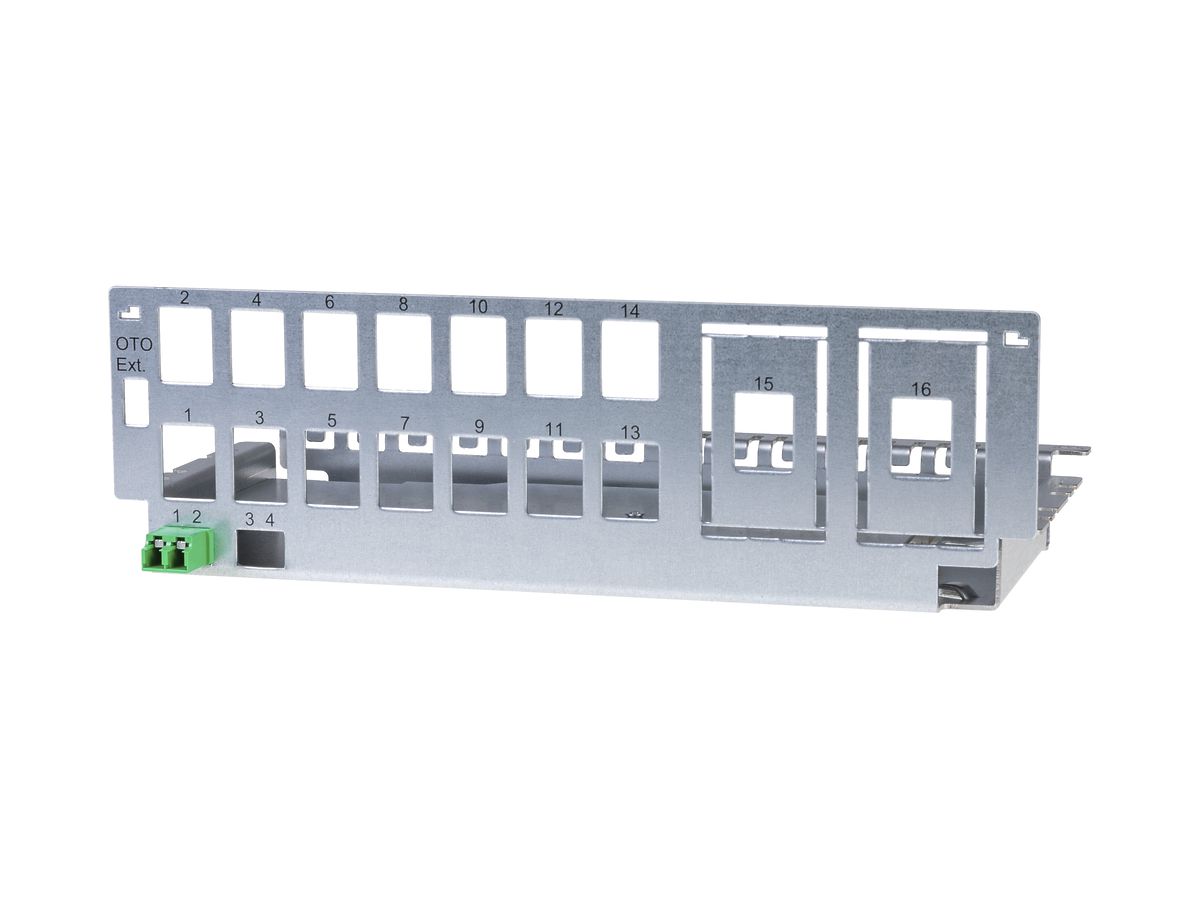 Patchpanel CeCoNet Hybrid 14(+2)-Port RJ45 Keystone, 2×LC/d (1×)