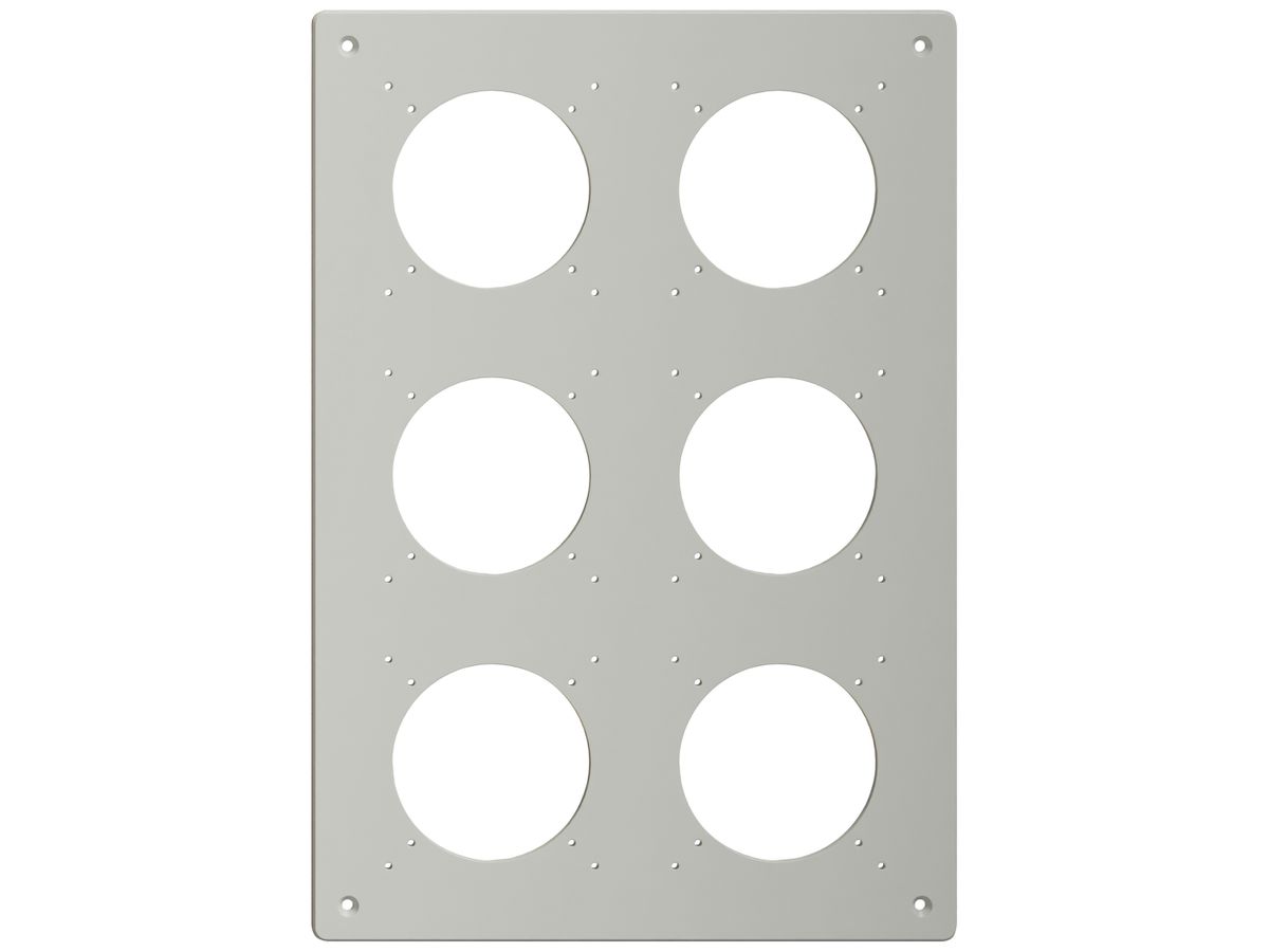 NUP-Kopfzeile Feller NEVO, 3×2, für N.CO-Apparate, lichtgrau