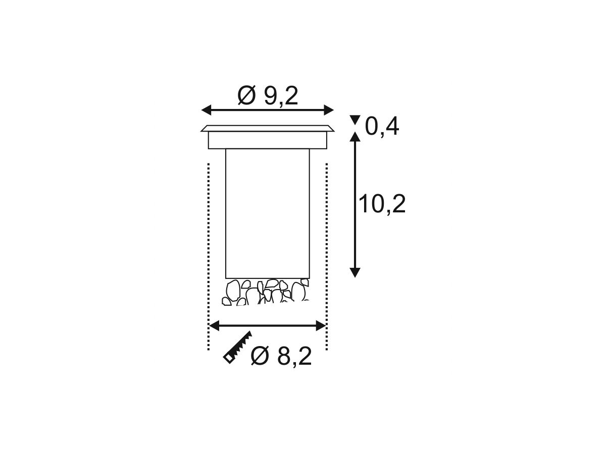 EB-LED-Bodenleuchte SLV DASAR LV, 12/24VDC 6W 360lm 3000K IP67 Edelstahl