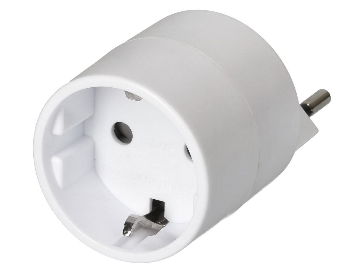 Übergangsstecker MAX HAURI 3L T12 weiss Kupplung: Schuko 250V 10A
