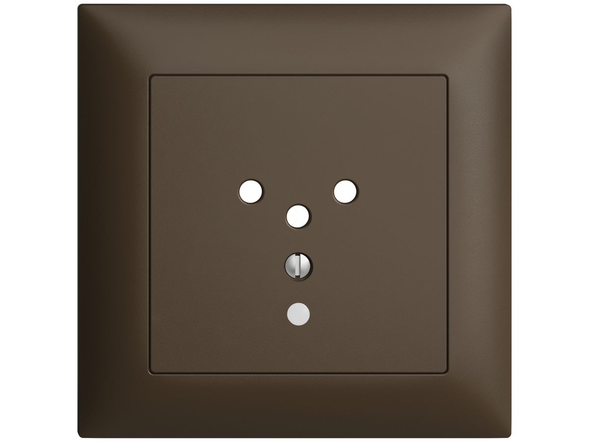 UP-Frontset EDIZIOdue T12 coffee 88×88mm mit Linse für Steckdose