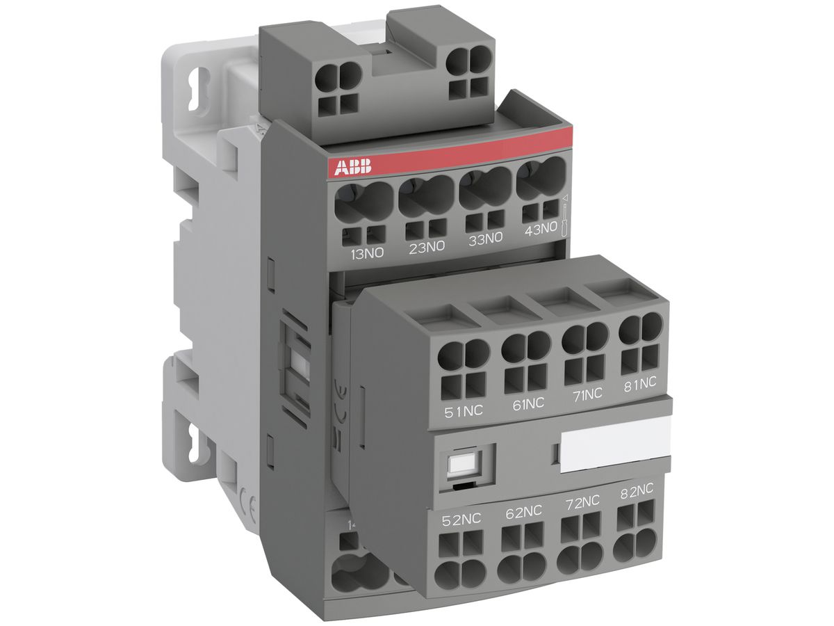 Hilfsschütz ABB NFZ80EK, 8S 4A AC-15, 48…130VAC/DC Push-In-Anschluss