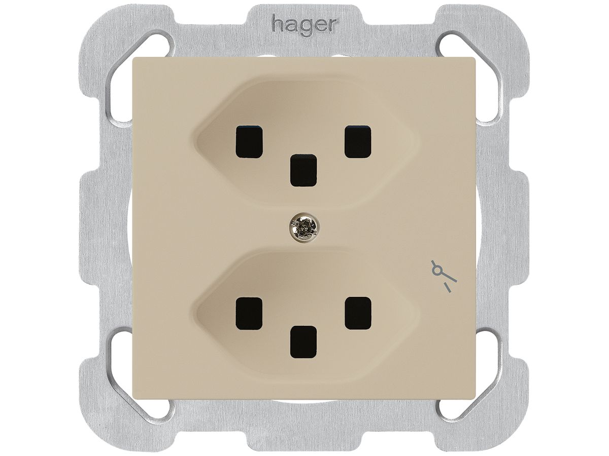 UP-Steckdose Hager kallysto 2×T23 1×S B beige