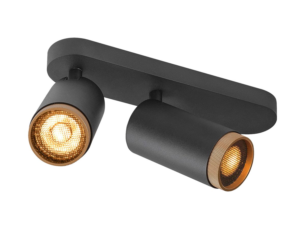 Spot SLV GRIP L GU10 2×6W DIM 325×57×98mm schwarz/gold