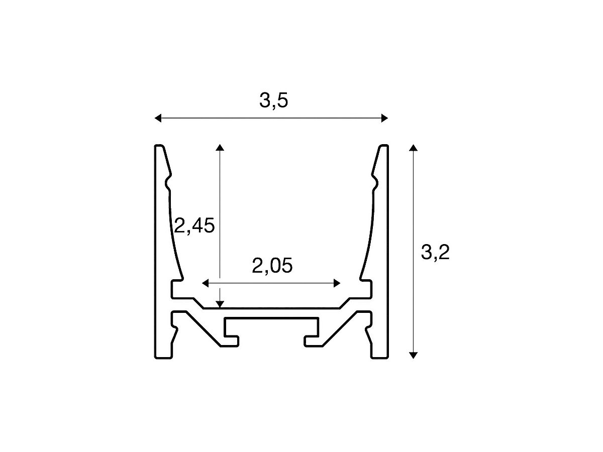 AP-Profil SLV GRAZIA 20, standard glatt 3m schwarz