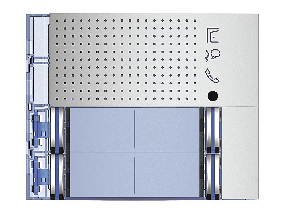Frontblende für Tür-Lautsprecher-Modul Sfera mit 2+2 Ruftasten aluminium