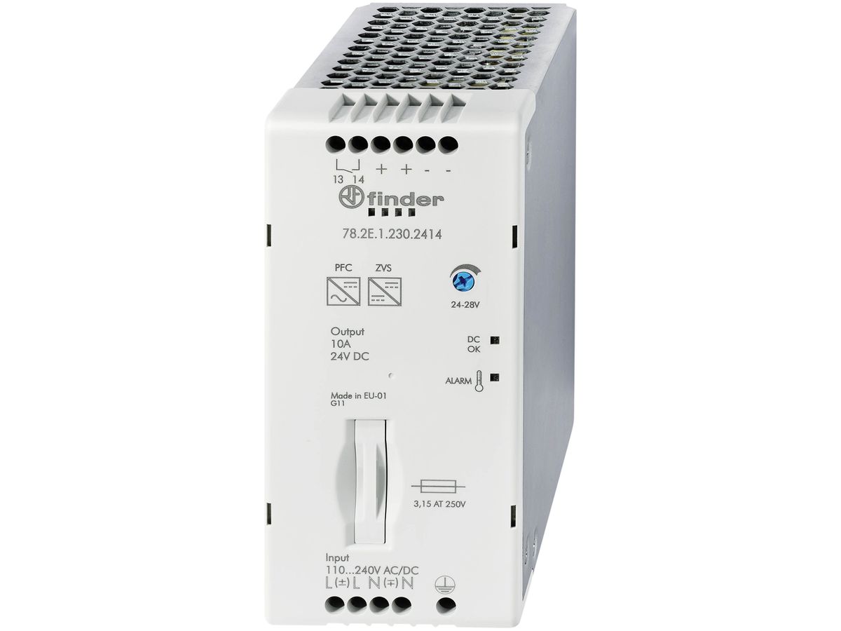 EB-Schaltnetzteil Finder 78.2E, 24VDC 240W positive Logik