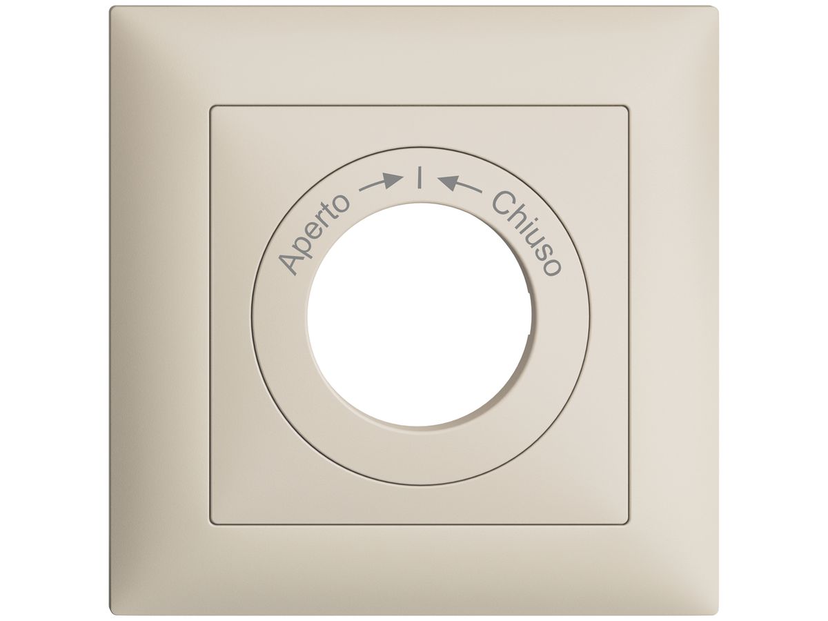 Frontset Aperto->I<-Chiuso EDIZIOdue crema 88×88mm für Schlüsselschalter