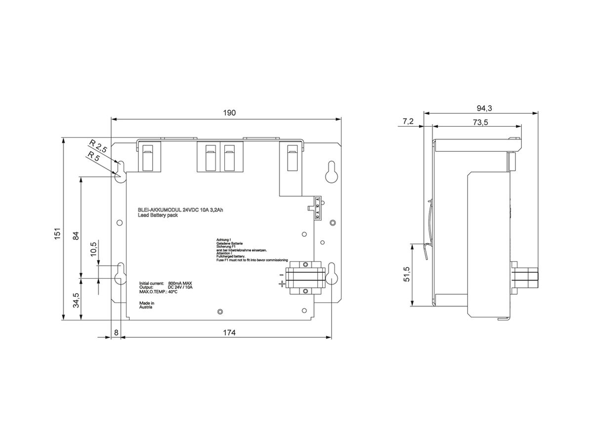 Batteriemodul 3.2 Ah 15 A