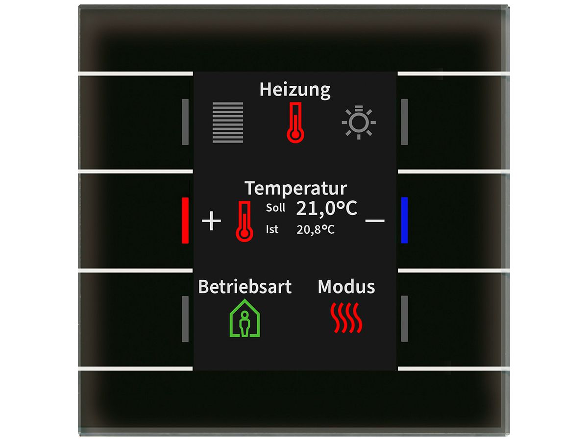 UP-Bediengerät KNX MDT BE-GT2TS.02S 6T/6B Display Temp.Glas schwarz