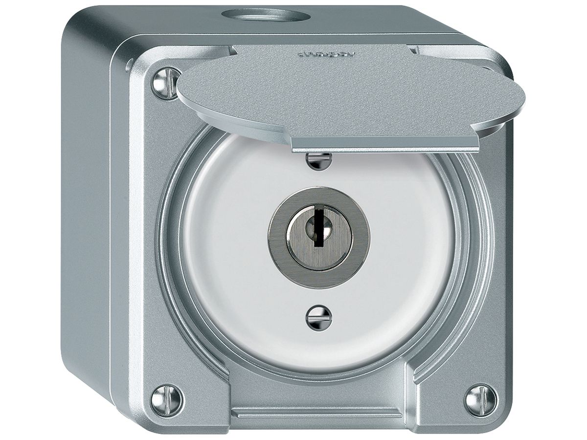 AP-Schlüsselschwenktaster robusto 2P 2NO 20A 250V 86×86mm Aluminium