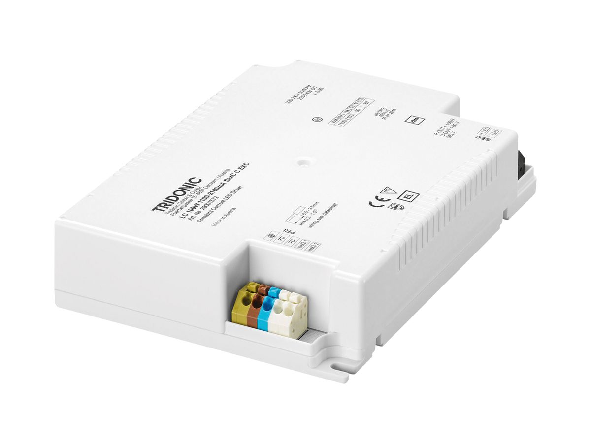 LED-Betriebsgerät Tridonic LC 59.4…100W 20…54V 1100…2100mA 140×100×30mm