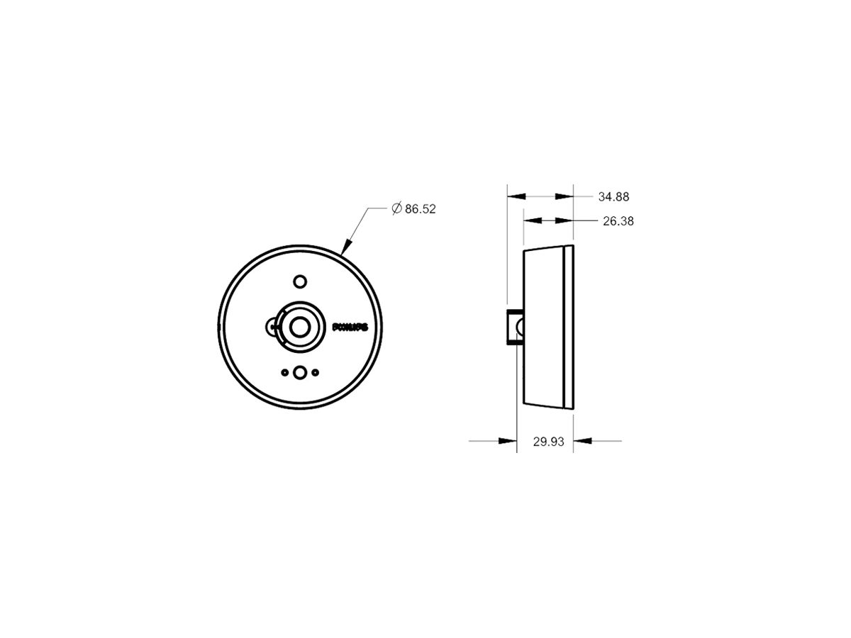 Bewegungssensor Philips OCC HF Batterie 3.6V Ø86.5×35mm weiss