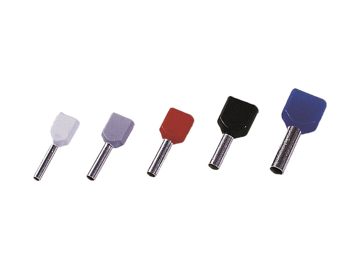 Zwillings-Aderendhülse 2×1mm² L=8mm rot