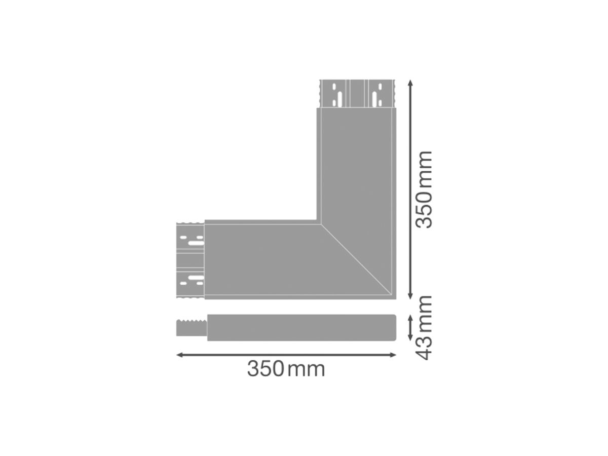 L-Verbinder LEDVANCE LINEAR INDIVILED Stahl 350×350×43mm weiss