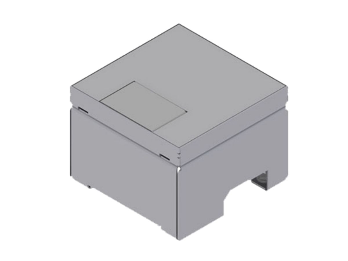 Unterflur-Bodendose 130/130,Chromstahl - Deckel aus Chromstahl,Schnurrauslass