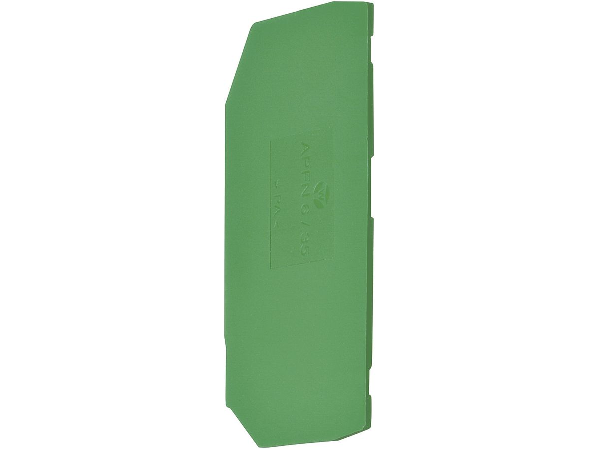 Abschlusswand Hager für KYA06EH2 PE-Klemmen 6mm² grün