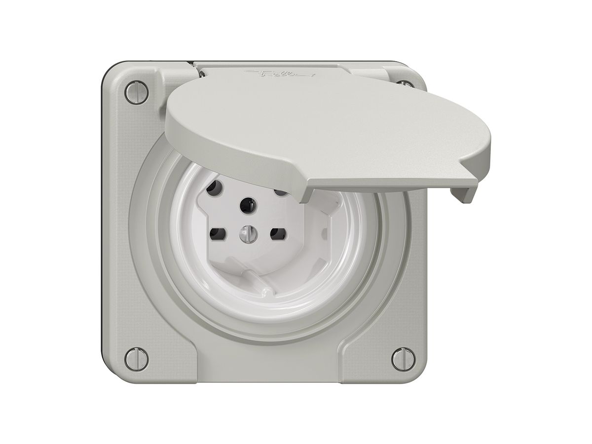 Steckdose NEVO N.CO, 1×T15, IP21, lichtgrau