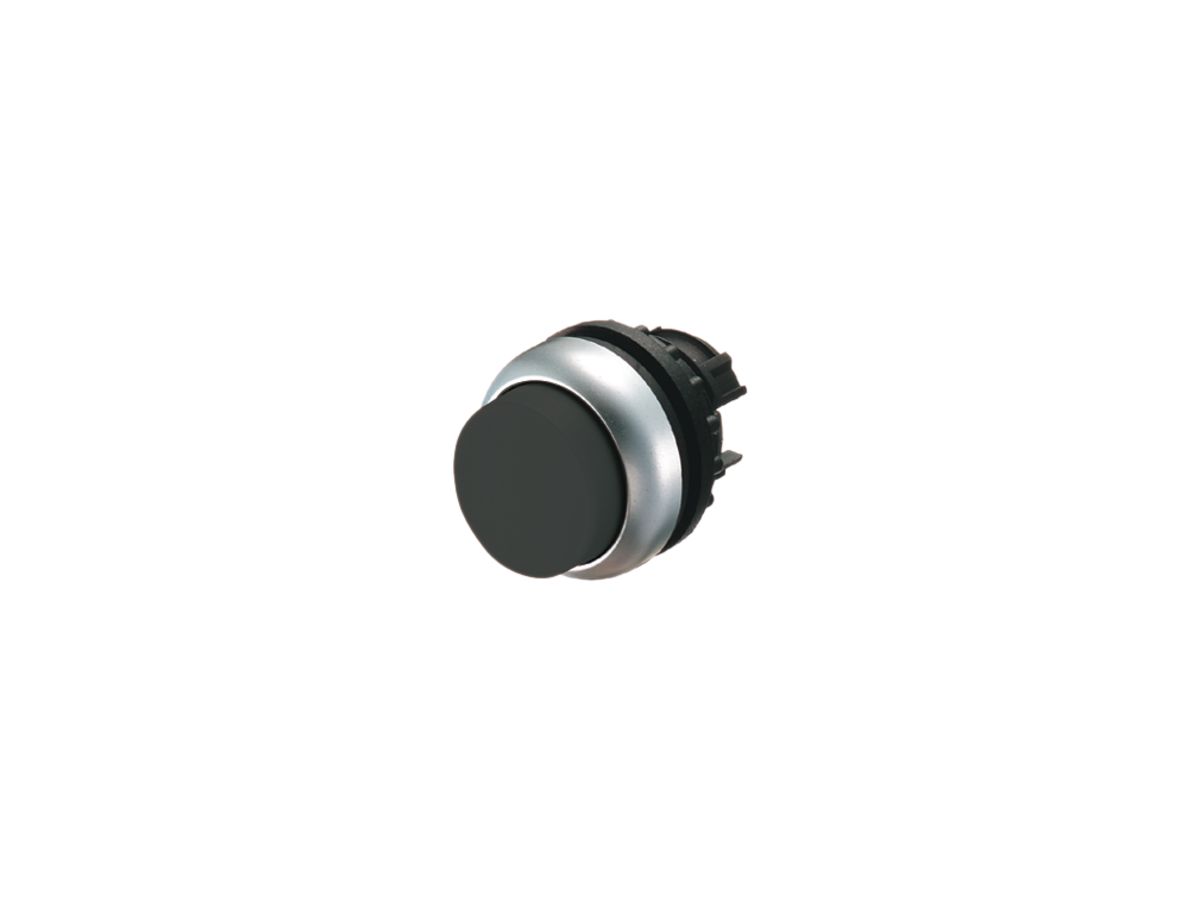 Drucktaste ETN RMQ hoch schwarz, rastend, Ring verchromt