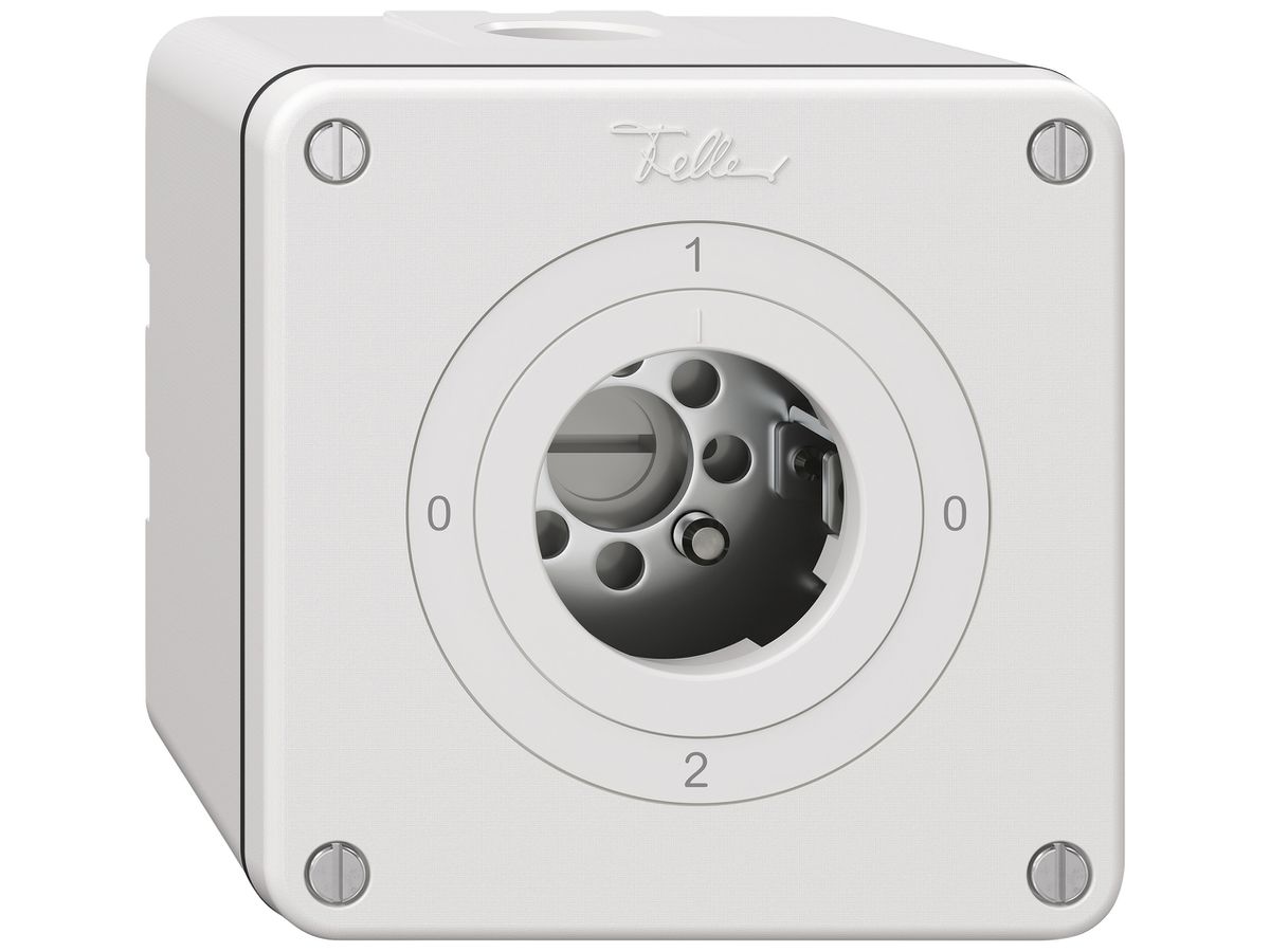 AP-Schlüsselschalter NEVO SNAPFIX® Umschalter 16A 400V 0-1-0-2 ws