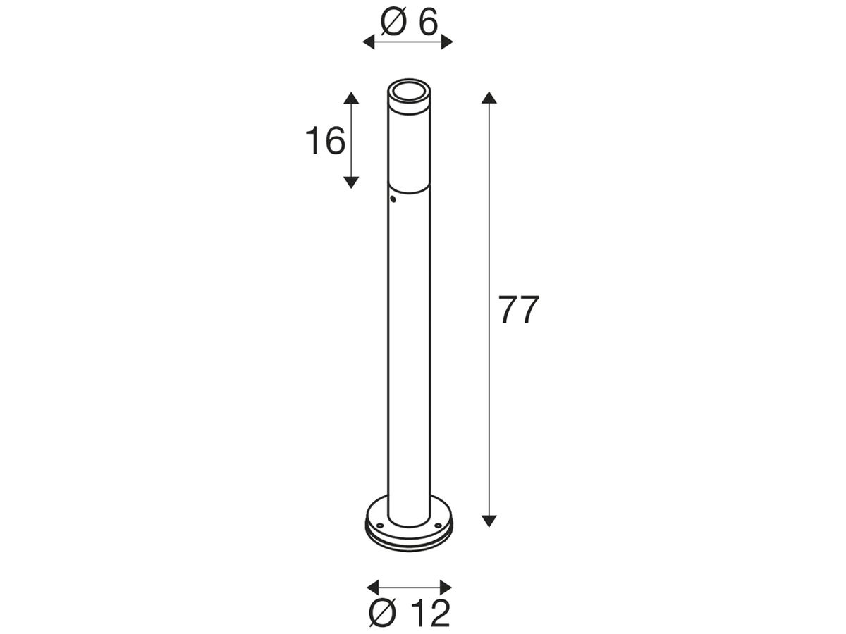 Wegeleuchte SLV S-TUBE 75 GU10 1×0…10W IP65 Ø60×770mm schwarz