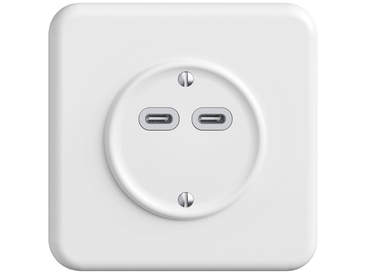 UP-USB-Ladesteckdose STANDARDdue SNAPFIX® 230V AC 18W 2×USB Typ C ws