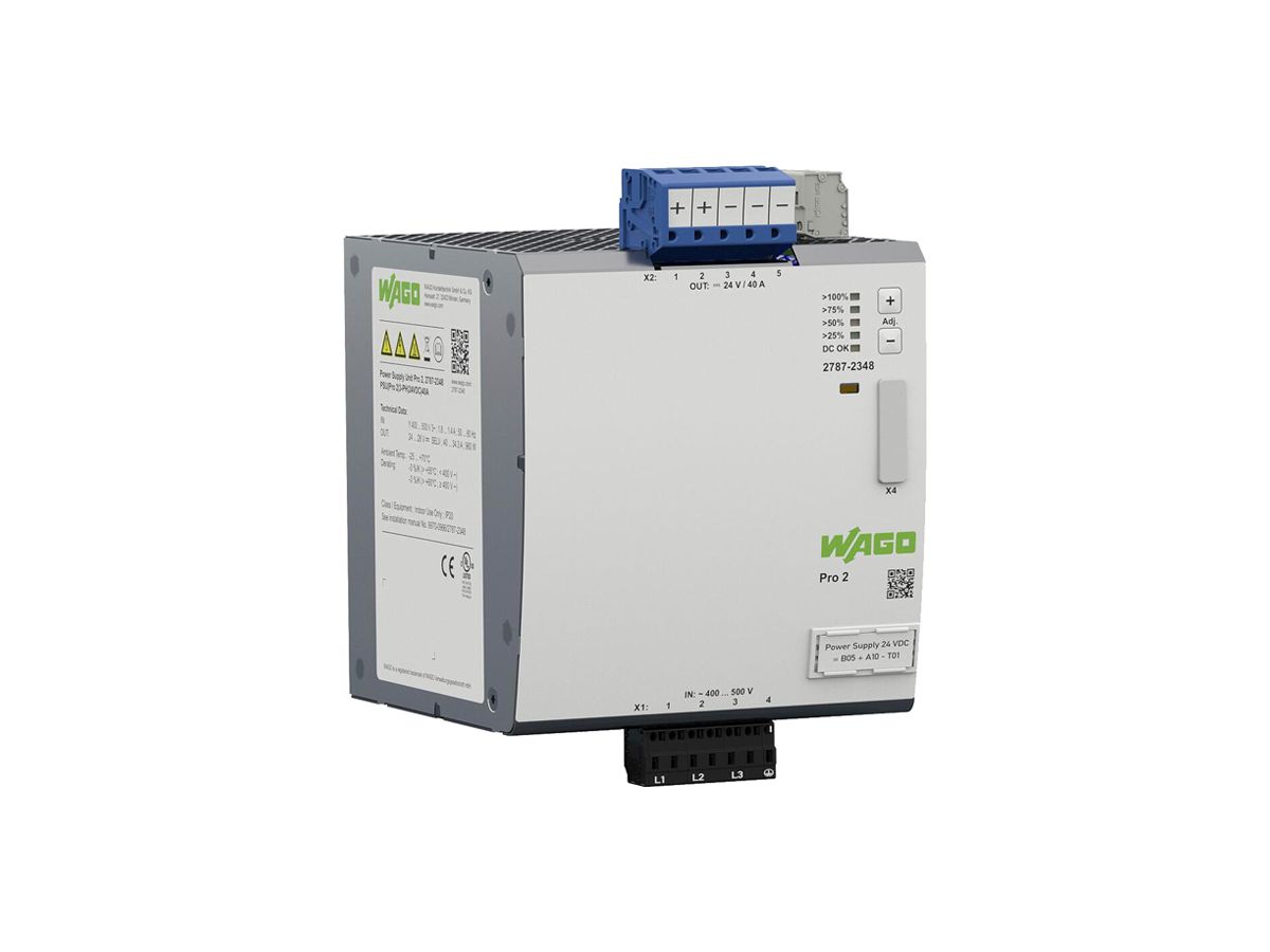 EB-Stromversorgung WAGO Pro 2 340…550V 480…780V 24…28V 40A 960W 7TE