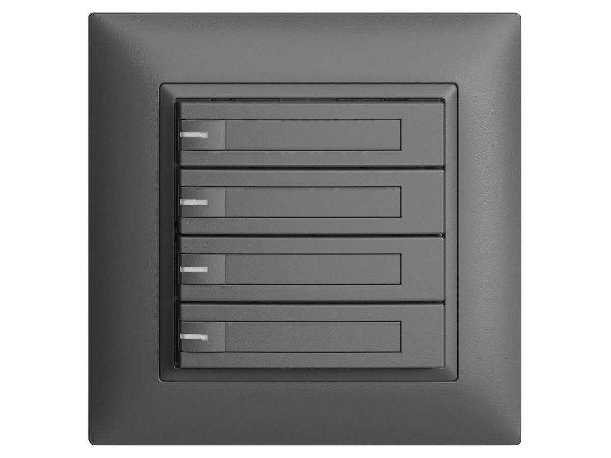 UP-KNX-Taster RGB EDUE FMI, 250mW, m.RGB-LED, m.Papier, 4×Taste, 1×Tastenb., dgu