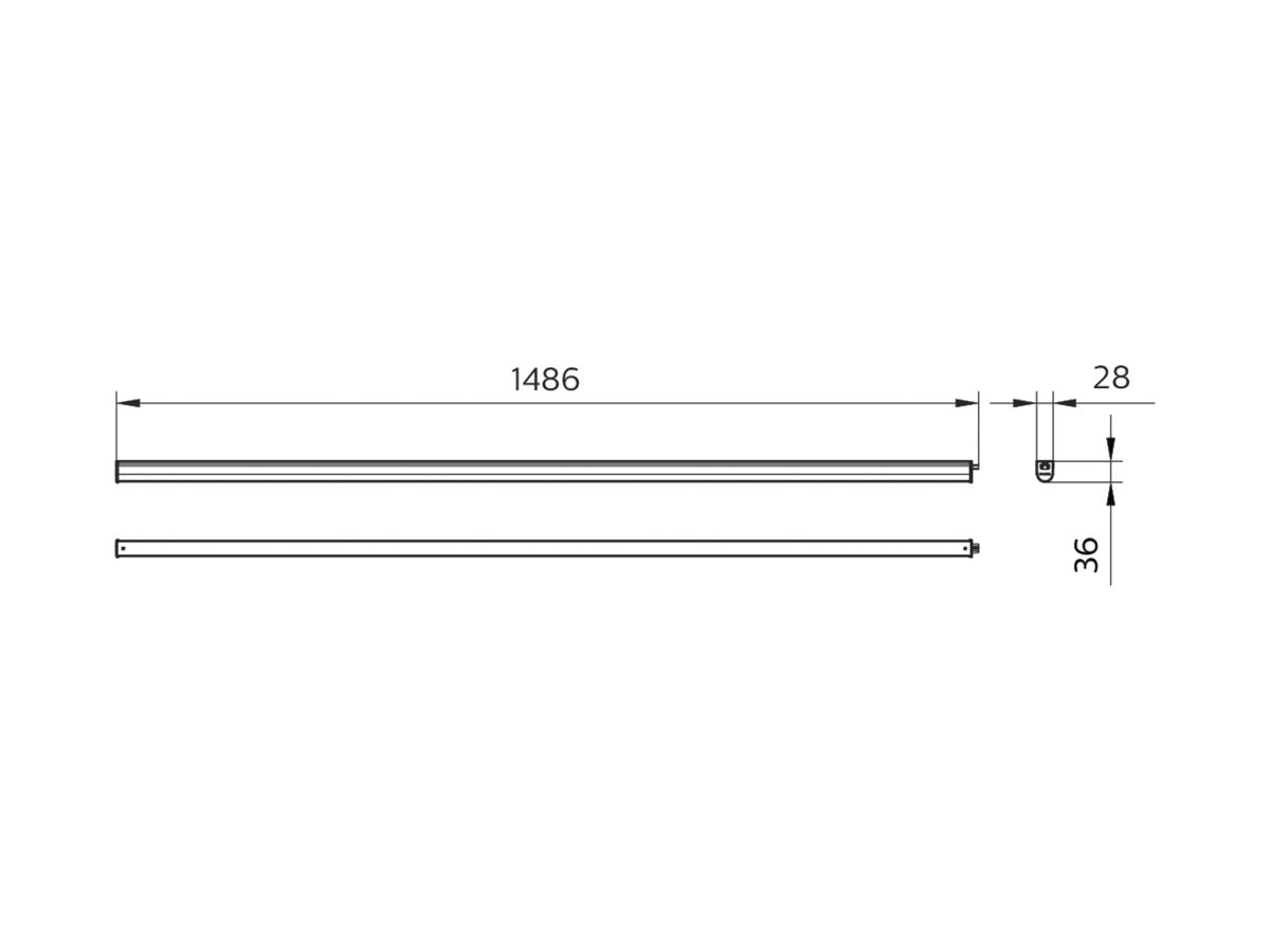 LED-Lichtleiste Ledinaire BN021C LED24S, 24W, 2400lm, 830, 1500mm, 168°