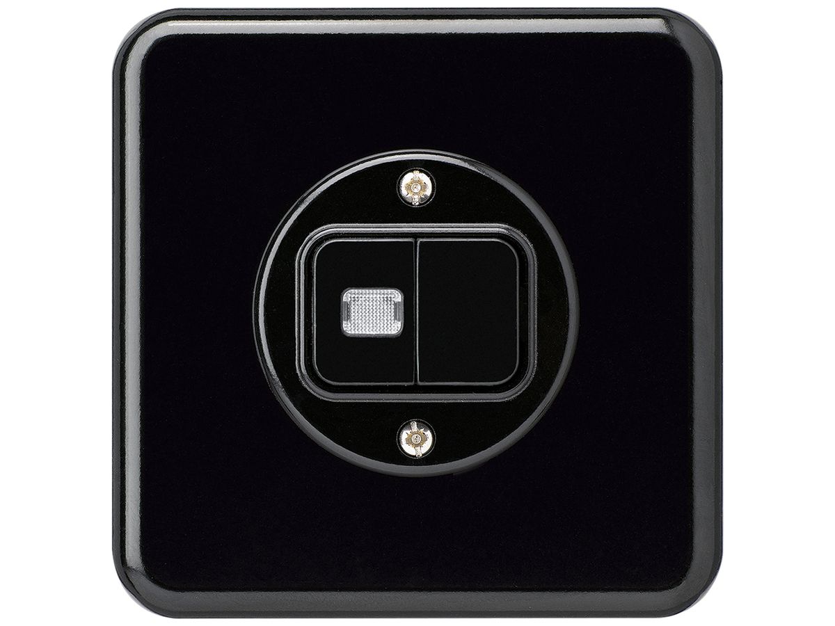 UP-Leuchtdruckschalter basico A-R+3/1L schwarz 1 Linse