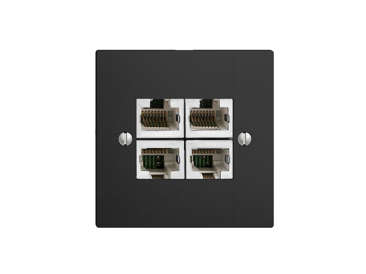 UP-Dose 4×RJ45/s 4P getr. EDIZIOdue schwarz ITplus