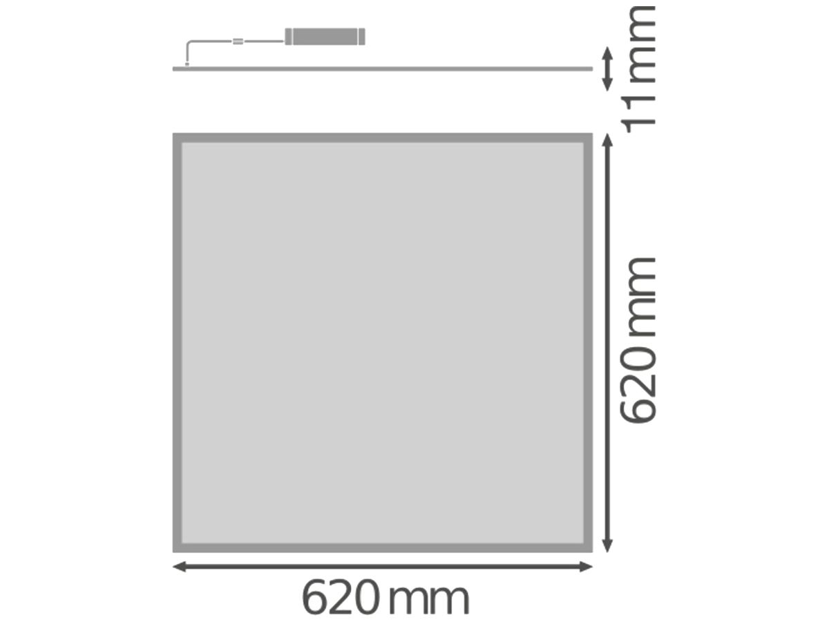 LED-Panelleuchte LEDVANCE BIOLUX 625 CSW 40W 4600lm 2700…6500K DALI weiss