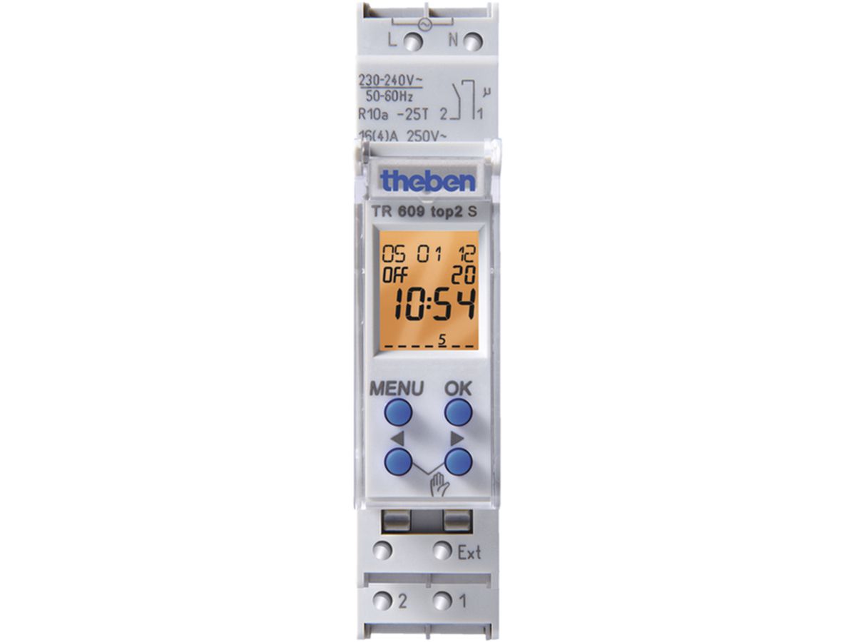 REG-Schaltuhr digital Theben TR 609 top2 S