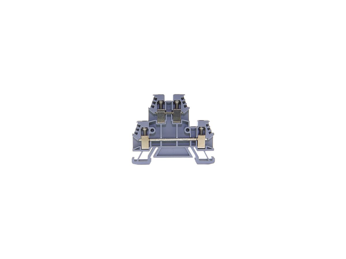 Durchgangs-Reihenklemme Woertz 0.5…4mm² 32A 500V Schraubanschluss 2×2 TH35 grau