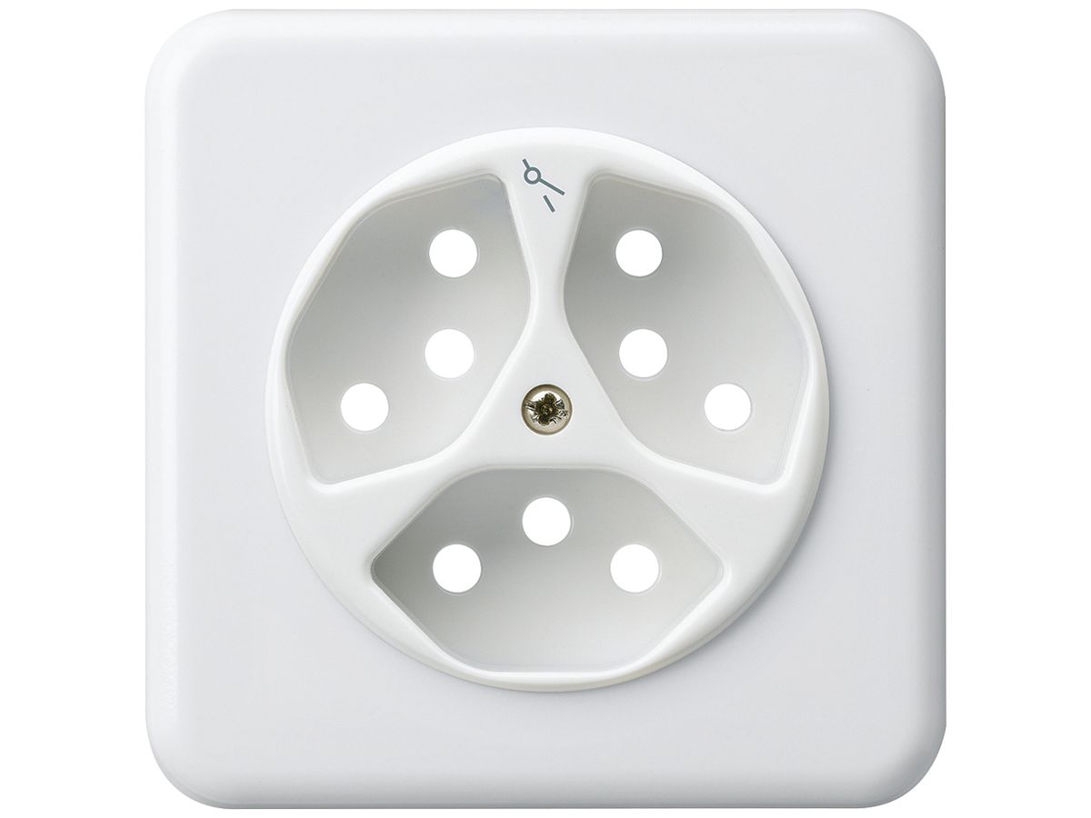 UP-Frontset basico 3×Typ 13/1 weiss 86×86mm mit Kinderschutz