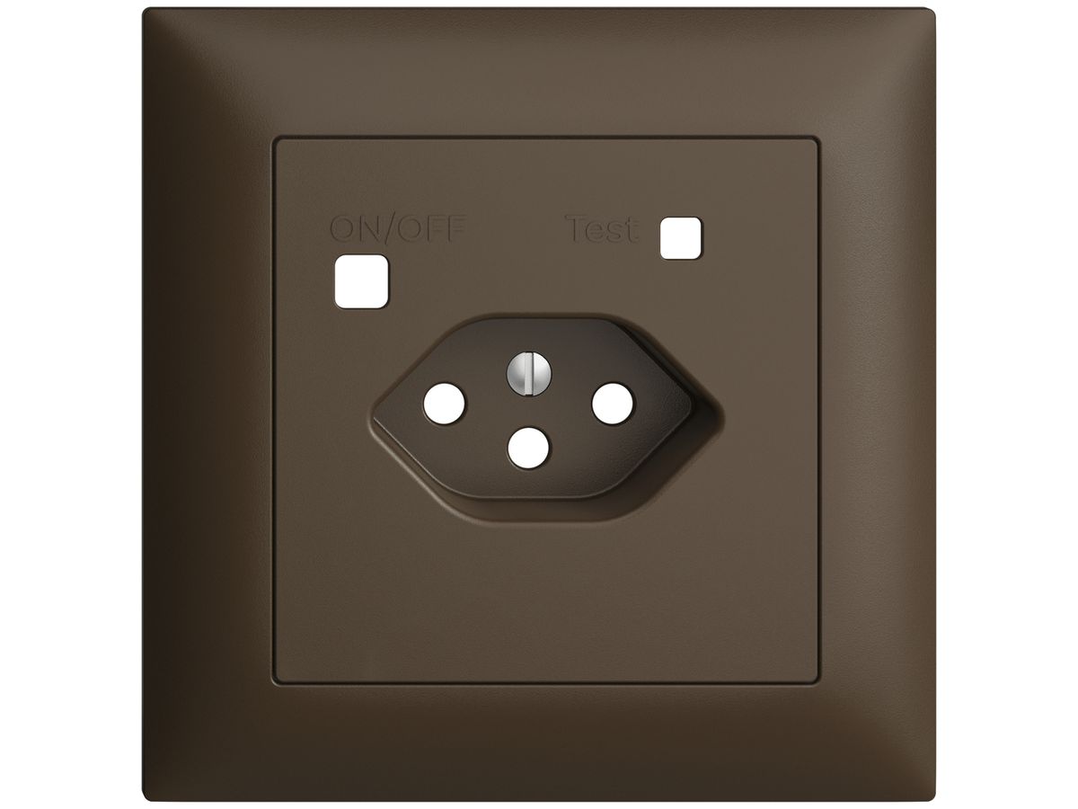 Frontset EDIZIOdue zu FI-Steckdose FMI, T13, coffee