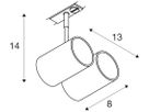 Strahler SLV BIMA II 2×GU10 50W mit 1-Phasen-Adapter IP20 silbergrau
