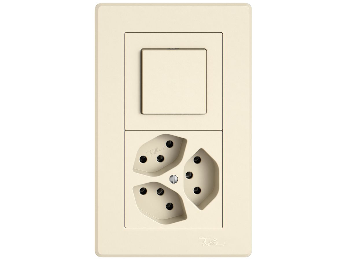 UP-Kombination EDIZIO.liv SNAPFIX® 2×1 156×96mm Schema 3/1L+3×T13 crema