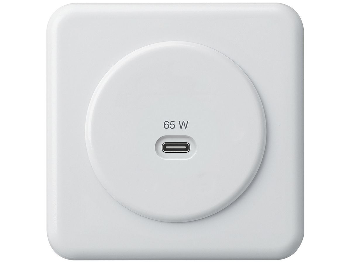 UP-USB-Ladesteckdose Hager basico Typ C 65W 3250mA weiss
