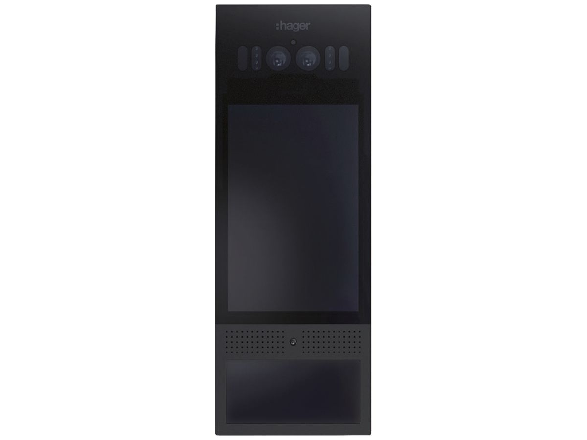 Aussenstation Video Hager Touchdisplay IP + RFID + PIN 24VDC schwarz