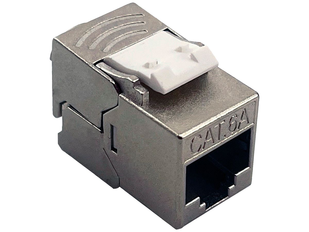 Kupplungsmodul ROLINE RJ45 CAT6A Keystone Super Slim geschirmt IDC Silber