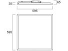 LED-Panelleuchte Sylvania Quantum 26W 4400lm 830 IP54 DALI-2 595×595mm weiss
