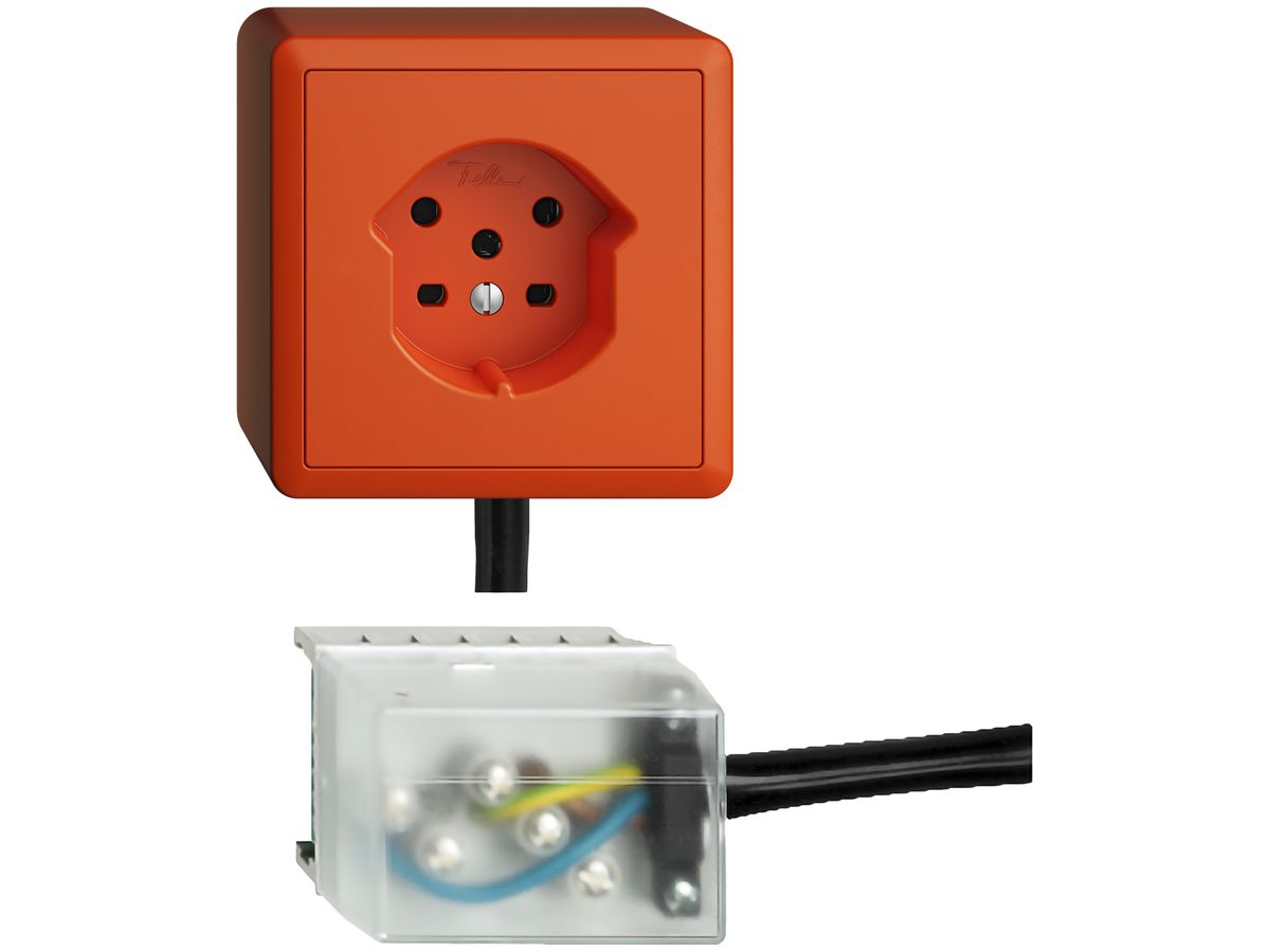 AP-Steckdose EDIZIOdue T15 orange Snap für Flachkabel Powerbus