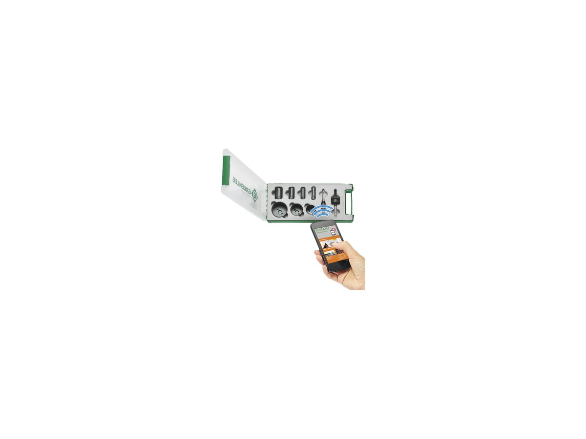 Lochsäge-Set Greenlee 50069497SETNFC HSS-BI-Metall M16-M63
