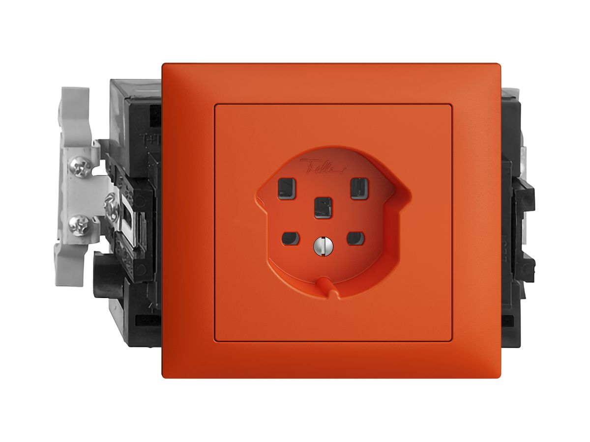 EB-Steckdose EDIZIOdue T25 16A orange 53mm Snap mit Steckklemme