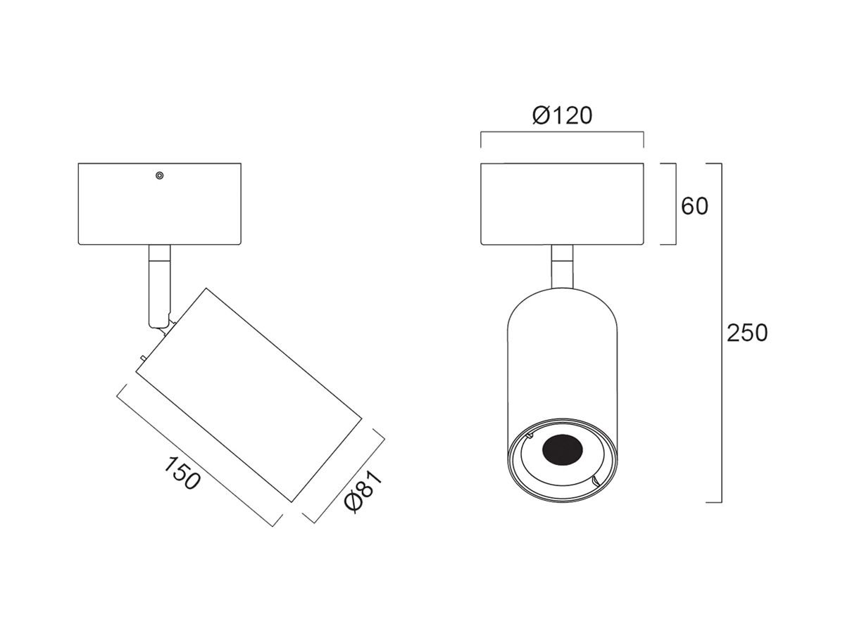 LED-Spot Sylvania Pixo Surface 29W 3200lm 927…940 DALI Ø81×276mm weiss