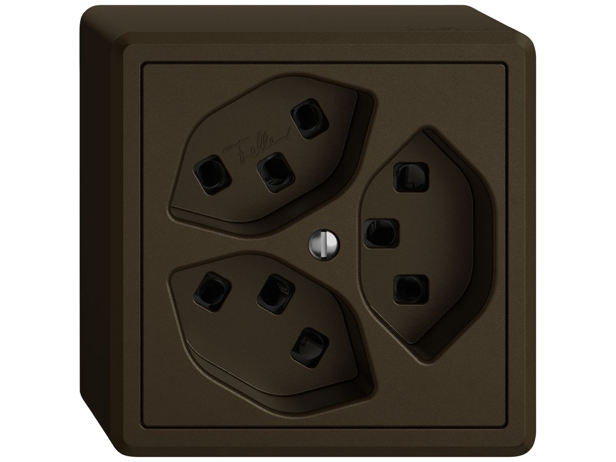 AP-Steckdose EDIZIO.liv SNAPFIX® 3×T23 br