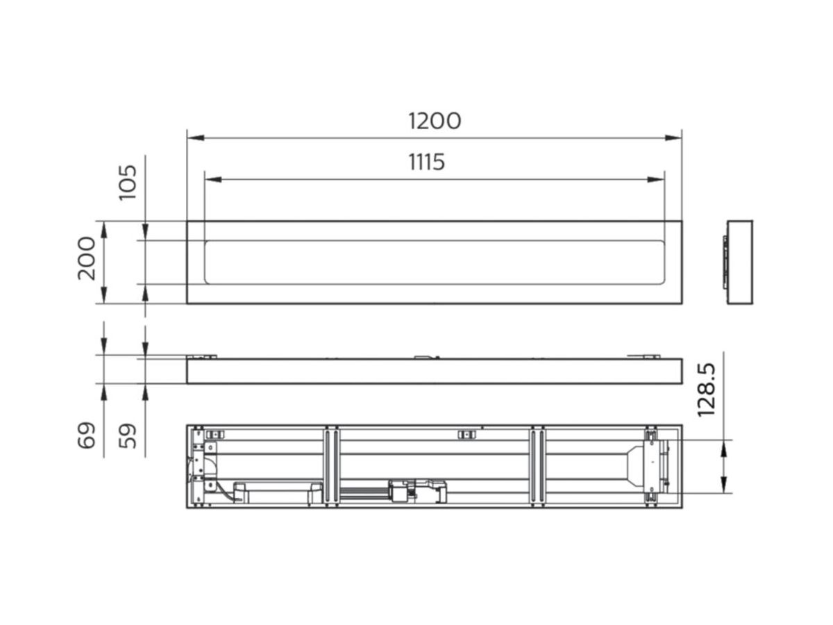 AP-LED-Deckenleuchte CoreLine SM136V OC 31W 4000K DIM 1200×200mm IP20, weiss