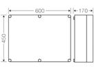 Apparategehäuse Hensel Mi 0600 grau leer mit transparenter Deckel 600×450×170mm